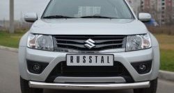 14 699 р. Одинарная защита переднего бампера диаметром 76 мм (3 дв.) Russtal Suzuki Grand Vitara JT 3 двери 2-ой рестайлинг (2012-2016)  с доставкой в г. Санкт‑Петербург. Увеличить фотографию 2