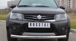 13 999 р. Одинарная защита переднего бампера диаметром 76 мм (5 дв.) Russtal Suzuki Grand Vitara JT 5 дверей 2-ой рестайлинг (2012-2016)  с доставкой в г. Санкт‑Петербург. Увеличить фотографию 4