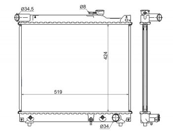 Радиатор двигателя SAT Suzuki Escudo 1 дорестайлинг (1988-1994)