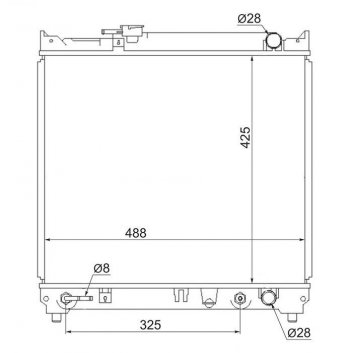 Радиатор двигателя SAT Suzuki (Сузуки) Escudo (Эскудо)  1 (1988-1997) 1 дорестайлинг, рестайлинг