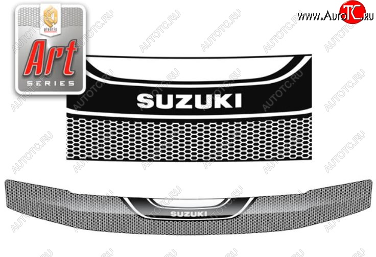 2 059 р. Дефлектор капота CA-Plastiс  Suzuki Grand Vitara  JT 3 двери (2005-2008) (Серия Art серебро)  с доставкой в г. Санкт‑Петербург