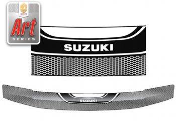 2 059 р. Дефлектор капота CA-Plastiс  Suzuki Grand Vitara  JT 3 двери (2005-2008) (Серия Art черная)  с доставкой в г. Санкт‑Петербург. Увеличить фотографию 1