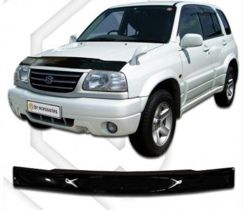 1 799 р. Дефлектор капота 	(3TD62, FTD32, FTD82, FTD83, TL52) CA-Plastiс  Suzuki Grand Vitara ( FTB03 3 двери,  3TD62, TL52 5 дверей) (1997-2005) (Classic черный, Без надписи)  с доставкой в г. Санкт‑Петербург. Увеличить фотографию 1