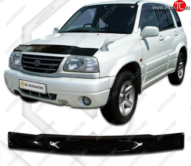 1 799 р. Дефлектор капота CA-Plastiс  Suzuki Grand Vitara XL7 (2000-2006)  дорестайлинг,  рестайлинг (Classic черный, Без надписи)  с доставкой в г. Санкт‑Петербург