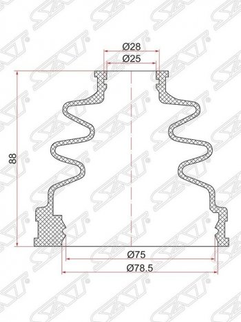 379 р. Пыльник ШРУСа (внутренний) SAT  Suzuki Grand Vitara ( FTB03 3 двери,  3TD62, TL52 5 дверей,  JT 5 дверей,  JT 3 двери) (1997-2012), Toyota Mark 2  X100 (1996-2000)  с доставкой в г. Санкт‑Петербург. Увеличить фотографию 1