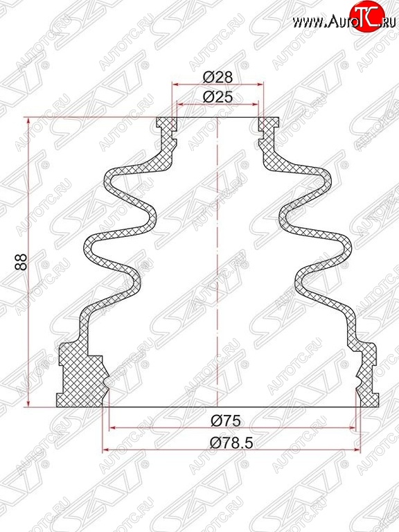 379 р. Пыльник ШРУСа (внутренний) SAT  Suzuki Grand Vitara ( FTB03 3 двери,  3TD62, TL52 5 дверей,  JT 5 дверей,  JT 3 двери) (1997-2012), Toyota Mark 2  X100 (1996-2000)  с доставкой в г. Санкт‑Петербург