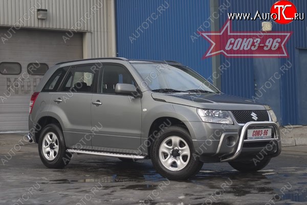 8 774 р. Защита переднего бампера Souz-96 (d60) Suzuki Grand Vitara JT 5 дверей дорестайлинг (2005-2008)  с доставкой в г. Санкт‑Петербург