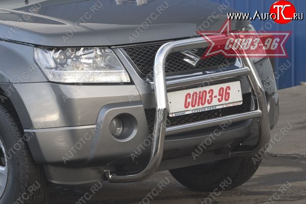 11 249 р. Защита переднего бампера Souz-96 (d60) Suzuki Grand Vitara JT 3 двери дорестайлинг (2005-2008)  с доставкой в г. Санкт‑Петербург