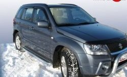 Широкая защита порогов с трубой диаметром 42 мм Slitkoff Suzuki Grand Vitara JT 5 дверей 1-ый рестайлинг (2008-2012)