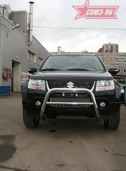 9 359 р. Защита переднего бампера Souz-96 (d60) Suzuki Grand Vitara JT 5 дверей дорестайлинг (2005-2008)  с доставкой в г. Санкт‑Петербург. Увеличить фотографию 1