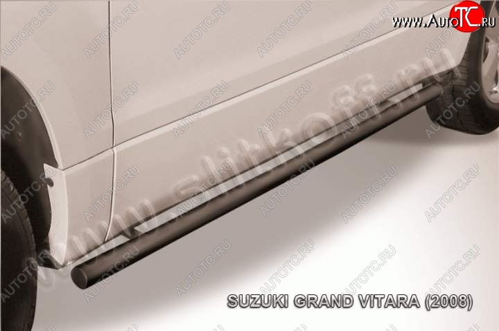 8 549 р. Защита порогов Slitkoff  Suzuki Grand Vitara  JT 3 двери (2005-2008) дорестайлинг (Цвет: серебристый)  с доставкой в г. Санкт‑Петербург