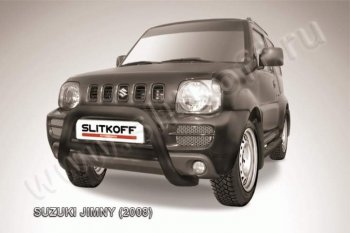 20 449 р. Кенгурятник d76 низкий  Suzuki Jimny  JB23/JB43 (2002-2012) 1-ый рестайлинг (Цвет: серебристый)  с доставкой в г. Санкт‑Петербург. Увеличить фотографию 1