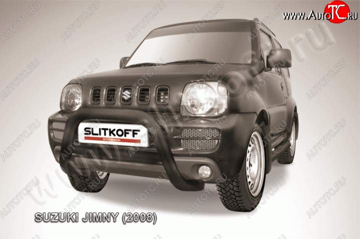 20 449 р. Кенгурятник d76 низкий  Suzuki Jimny  JB23/JB43 (2002-2012) 1-ый рестайлинг (Цвет: серебристый)  с доставкой в г. Санкт‑Петербург