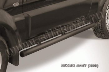 8 549 р. Защита порогов Slitkoff Suzuki Jimny JB23/JB43 1-ый рестайлинг (2002-2012) (Цвет: серебристый)  с доставкой в г. Санкт‑Петербург. Увеличить фотографию 1