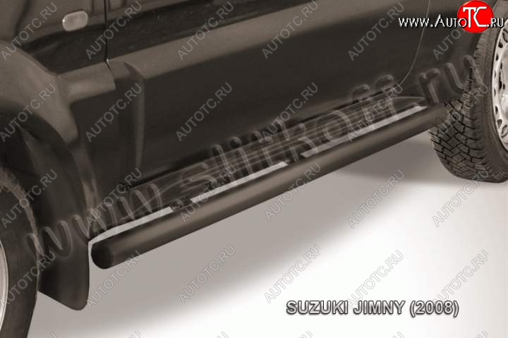 8 549 р. Защита порогов Slitkoff Suzuki Jimny JB23/JB43 1-ый рестайлинг (2002-2012) (Цвет: серебристый)  с доставкой в г. Санкт‑Петербург