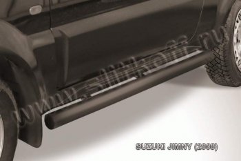 9 199 р. Защита порогов Slitkoff  Suzuki Jimny  JB23/JB43 (2002-2012) 1-ый рестайлинг (Цвет: серебристый)  с доставкой в г. Санкт‑Петербург. Увеличить фотографию 1