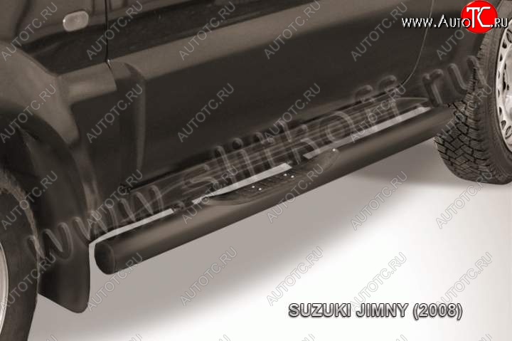 9 849 р. Защита порогов Slitkoff  Suzuki Jimny  JB23/JB43 (2002-2012) 1-ый рестайлинг (Цвет: серебристый)  с доставкой в г. Санкт‑Петербург