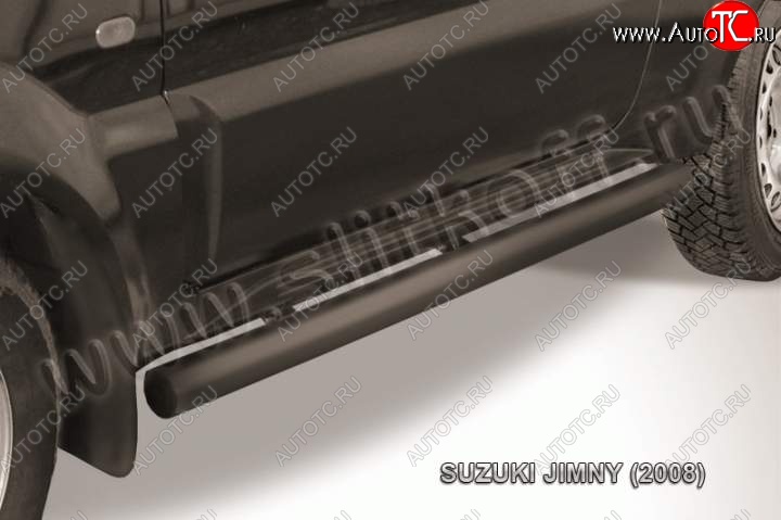 9 199 р. Защита порогов Slitkoff Suzuki Jimny JB23/JB43 1-ый рестайлинг (2002-2012) (Цвет: серебристый)  с доставкой в г. Санкт‑Петербург