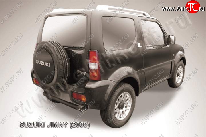 2 879 р. Защита задняя Slitkoff  Suzuki Jimny  JB23/JB43 (2002-2012) 1-ый рестайлинг (Цвет: серебристый)  с доставкой в г. Санкт‑Петербург