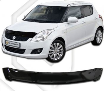 Дефлектор капота CA-Plastic Suzuki Swift ZC72S дорестайлинг, хэтчбэк 5 дв. (2010-2013)