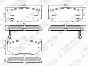 949 р. Колодки тормозные (передние) SAT Suzuki Swift ZC72S дорестайлинг, хэтчбэк 5 дв. (2010-2013)  с доставкой в г. Санкт‑Петербург. Увеличить фотографию 1