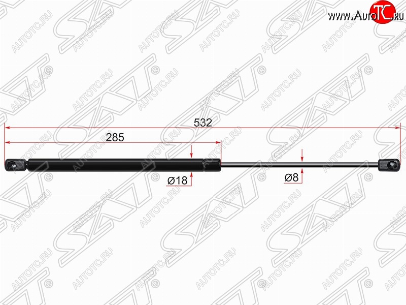 769 р. Газовый упор крышки багажника SAT  Suzuki Swift  ZC72S (2010-2016) дорестайлинг, хэтчбэк 5 дв., рестайлинг, хэтчбэк 5 дв.  с доставкой в г. Санкт‑Петербург