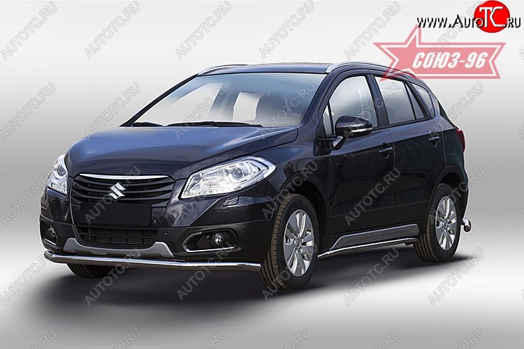 1 169 р. Защита переднего бампера одинарная New - Souz-96 (d60). Suzuki SX4 JYB, JYA хэтчбэк дорестайлинг (2013-2016)  с доставкой в г. Санкт‑Петербург