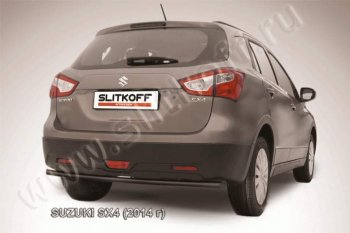 4 799 р. Защита задняя Slitkoff  Suzuki SX4  JYB, JYA (2013-2016) хэтчбэк дорестайлинг (Цвет: серебристый)  с доставкой в г. Санкт‑Петербург. Увеличить фотографию 1