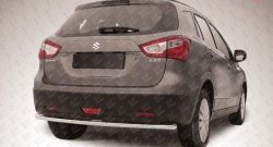 6 799 р. Одинарная защита заднего бампера из трубы диаметром 42 мм Slitkoff  Suzuki SX4  JYB, JYA (2013-2016) хэтчбэк дорестайлинг (Цвет: нержавеющая полированная сталь)  с доставкой в г. Санкт‑Петербург. Увеличить фотографию 1