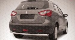 9 399 р. Одинарная защита заднего бампера из трубы диаметром 57 мм Slitkoff Suzuki SX4 JYB, JYA хэтчбэк дорестайлинг (2013-2016) (Цвет: нержавеющая полированная сталь)  с доставкой в г. Санкт‑Петербург. Увеличить фотографию 1