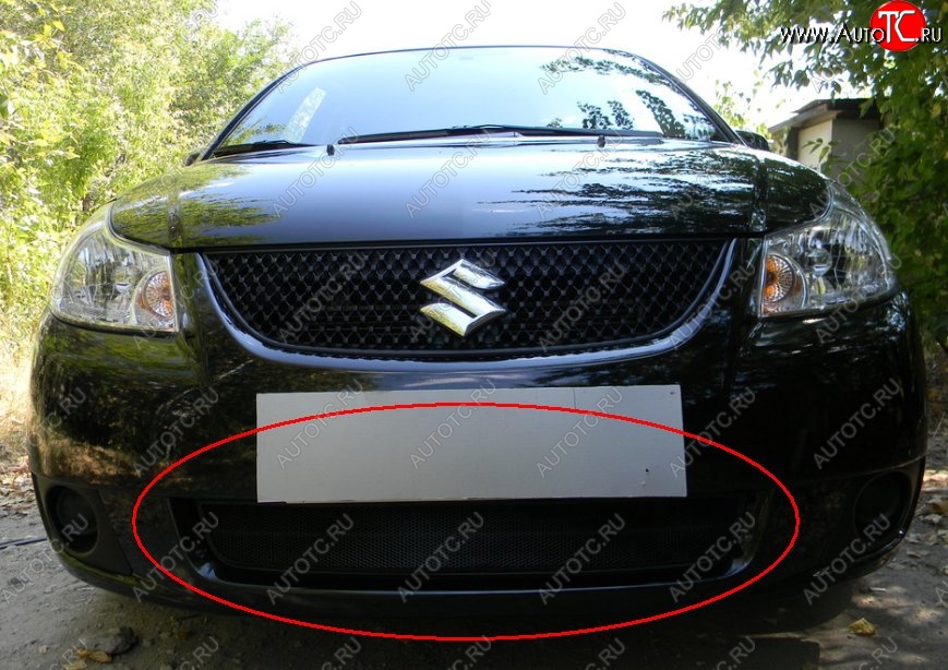 1 469 р. Защитная решётка в воздуховод автомобиля (седан) Russtal (черная)  Suzuki SX4  GYA,GYB (2010-2016)  рестайлинг, хэтчбэк  с доставкой в г. Санкт‑Петербург