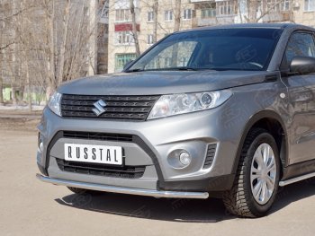 7 349 р. Одинарная защита переднего бампера диаметром 42 мм Russtal Suzuki Vitara LY дорестайлинг (2015-2019)  с доставкой в г. Санкт‑Петербург. Увеличить фотографию 3