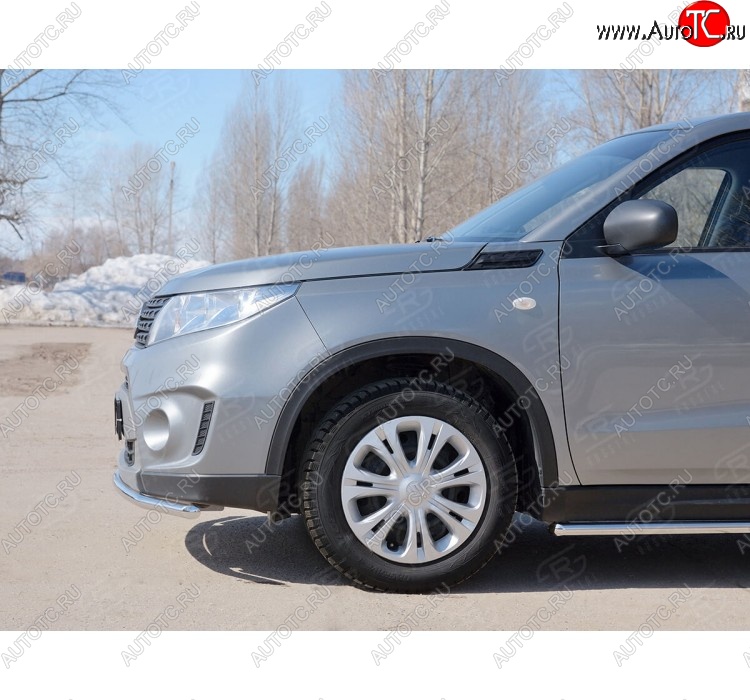 7 349 р. Одинарная защита переднего бампера диаметром 42 мм Russtal  Suzuki Vitara  LY (2015-2019)  с доставкой в г. Санкт‑Петербург