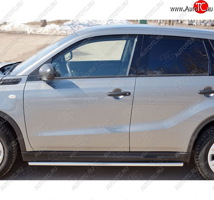 14 299 р. Защита порогов Russtal из круглой трубы диаметром 42 мм v1  Suzuki Vitara  LY (2015-2024) дорестайлинг, рестайлинг  с доставкой в г. Санкт‑Петербург