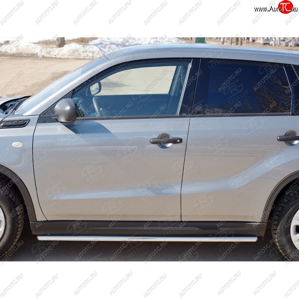 14 299 р. Защита порогов Russtal из круглой трубы диаметром 42 мм v3  Suzuki Vitara  LY (2015-2024) дорестайлинг, рестайлинг  с доставкой в г. Санкт‑Петербург