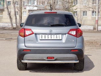 13 999 р. Одинарная защита заднего бампера из трубы диаметром 63 мм Russtal Suzuki Vitara LY дорестайлинг (2015-2019)  с доставкой в г. Санкт‑Петербург. Увеличить фотографию 2