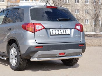 13 999 р. Одинарная защита заднего бампера из трубы диаметром 63 мм Russtal Suzuki Vitara LY дорестайлинг (2015-2019)  с доставкой в г. Санкт‑Петербург. Увеличить фотографию 3