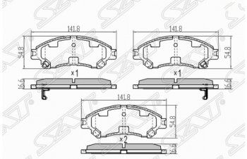 1 189 р. Комплект передних тормозных колодок SAT  Suzuki SX4 ( JYB, JYA,  JAB, JYA) - Vitara  LY  с доставкой в г. Санкт‑Петербург. Увеличить фотографию 1