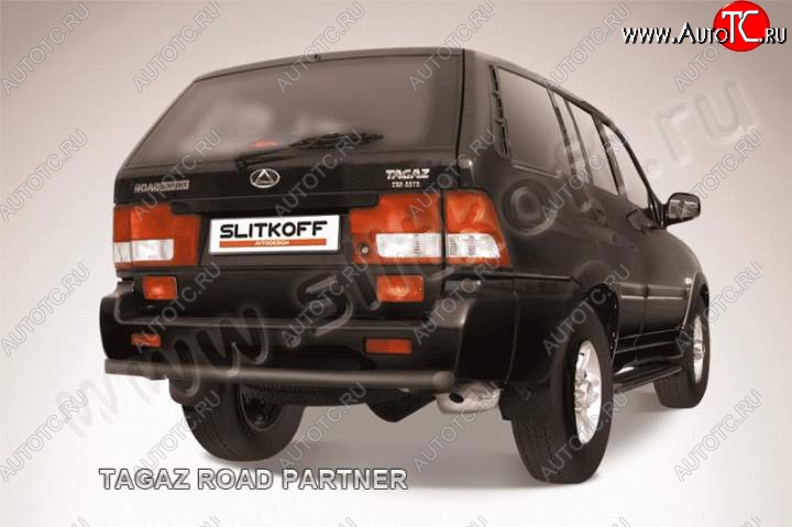 5 499 р. Защита задняя Slitkoff  ТАГАЗ Road Partner (2007-2011) (Цвет: серебристый)  с доставкой в г. Санкт‑Петербург