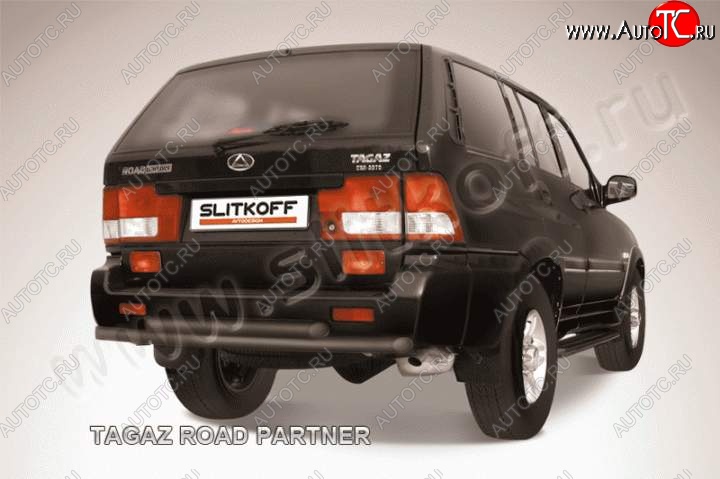 6 599 р. Защита задняя Slitkoff  ТАГАЗ Road Partner (2007-2011) (Цвет: серебристый)  с доставкой в г. Санкт‑Петербург