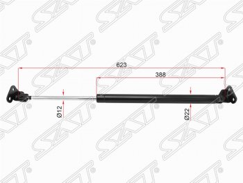 1 199 р. Левый упор крышки багажника (газовый) SAT  Toyota 4Runner  N180 - Hilux Surf  N180  с доставкой в г. Санкт‑Петербург. Увеличить фотографию 1