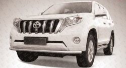 12 799 р. Одинарная защита переднего бампера из трубы диаметром 57 мм Slitkoff  Toyota Land Cruiser Prado  J150 (2013-2017) (Цвет: нержавеющая полированная сталь)  с доставкой в г. Санкт‑Петербург. Увеличить фотографию 1