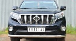 14 999 р. Одинарная защита переднего бампера диаметром 76 мм Russtal Toyota Land Cruiser Prado J150 1-ый рестайлинг (2013-2017)  с доставкой в г. Санкт‑Петербург. Увеличить фотографию 1