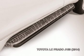 7 999 р. Защита штатного порога d42 Slitkoff  Toyota Land Cruiser Prado  J150 (2013-2017) 1-ый рестайлинг (Цвет: серебристый)  с доставкой в г. Санкт‑Петербург. Увеличить фотографию 1