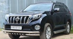 10 849 р. Защита порогов из круглой трубы диаметром 42 мм Russtal Toyota Land Cruiser Prado J150 1-ый рестайлинг (2013-2017)  с доставкой в г. Санкт‑Петербург. Увеличить фотографию 4