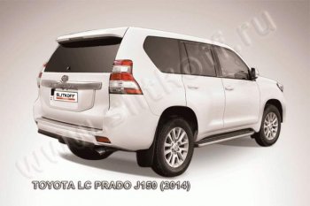 6 999 р. Защита задняя Slitkoff  Toyota Land Cruiser Prado  J150 (2013-2017) 1-ый рестайлинг (Цвет: серебристый)  с доставкой в г. Санкт‑Петербург. Увеличить фотографию 1