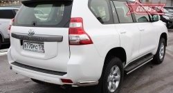 Защита заднего бампера из боковых уголков Souz-96 (d75х42) Toyota Land Cruiser Prado J150 1-ый рестайлинг (2013-2017)