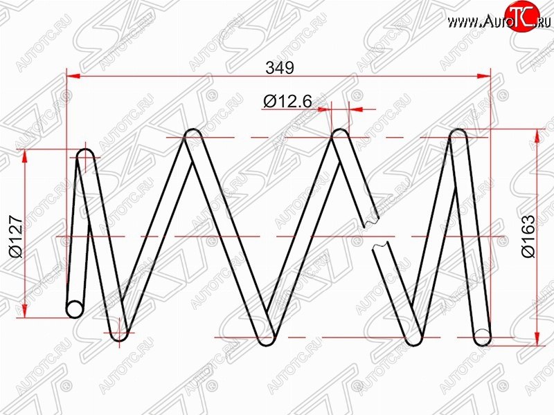 2 899 р. Комплект передних пружин (2 шт.) 2WD/4WD SAT  Toyota Allion  T240 - Premio  T240  с доставкой в г. Санкт‑Петербург