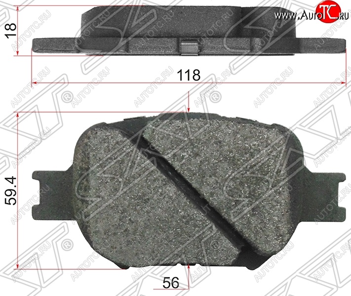 1 149 р. Колодки тормозные SAT (передние) Toyota Caldina T240 универсал дорестайлинг (2002-2004)  с доставкой в г. Санкт‑Петербург