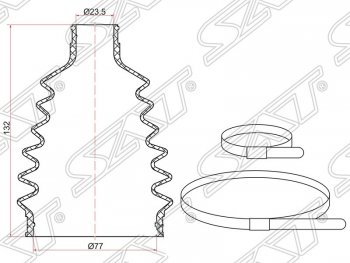 399 р. Пыльник ШРУСа (наружный) SAT  Toyota Allion  T260 - Corolla Fielder  E140  с доставкой в г. Санкт‑Петербург. Увеличить фотографию 1